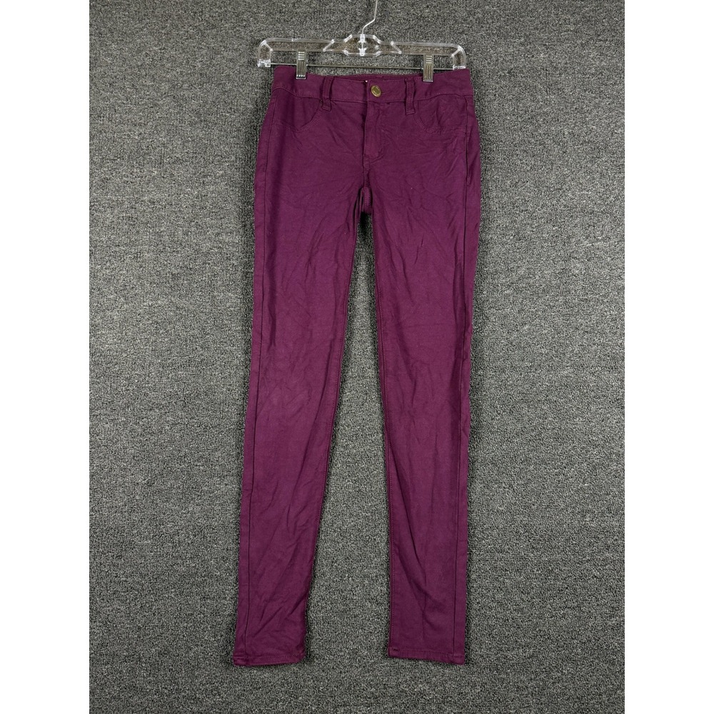 American Eagle Outfitters Super Stretch Jegging Plum Purple Skinny Pants Size 0